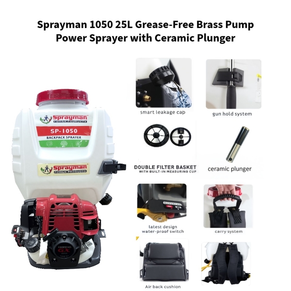 Sprayman-1050-25L-Grease-Free-Brass-Pump-Power-Sprayer-with-Ceramic-Plunger