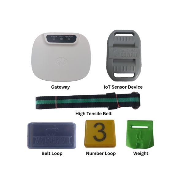 Ayushman Cowfit-Cattle-Monitoring-IoT-Solution-+-Bluetooth-Low,-Energy-(BLE)-5.0-Gateway--Pack-of-10