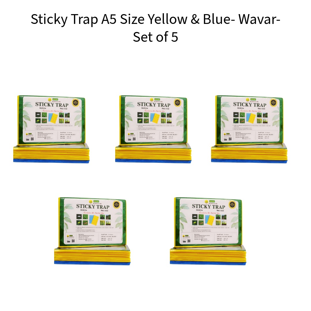 Sticky-Trap-A5-Size-Yellow-and-Blue-Wavar-Set-of-5