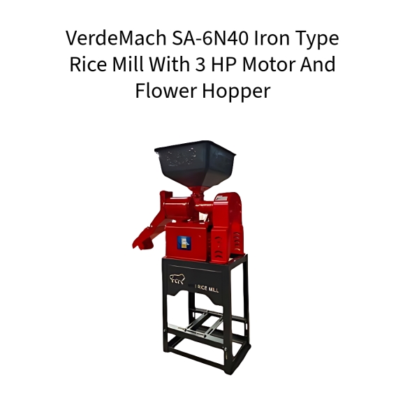 VerdeMach-SA-6N40-Iron-Type-Rice-Mill-With-3-HP-Motor-And-Flower-Hopper
