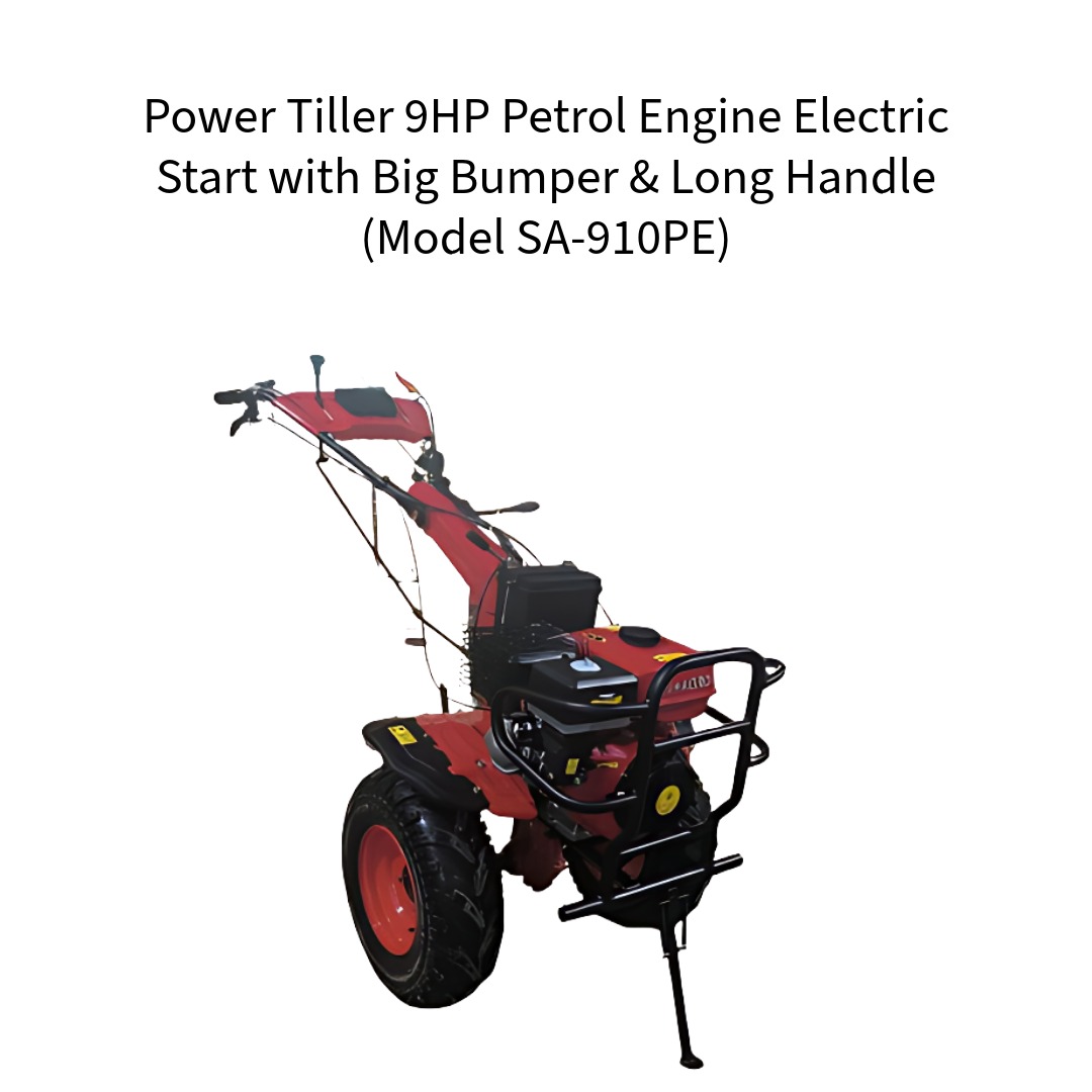 Power-Tiller-9HP-Petrol-Engine-Electric-Start-with-Big-Bumper-and-Long-Handle-Model-SA-910PE--VerdeMach