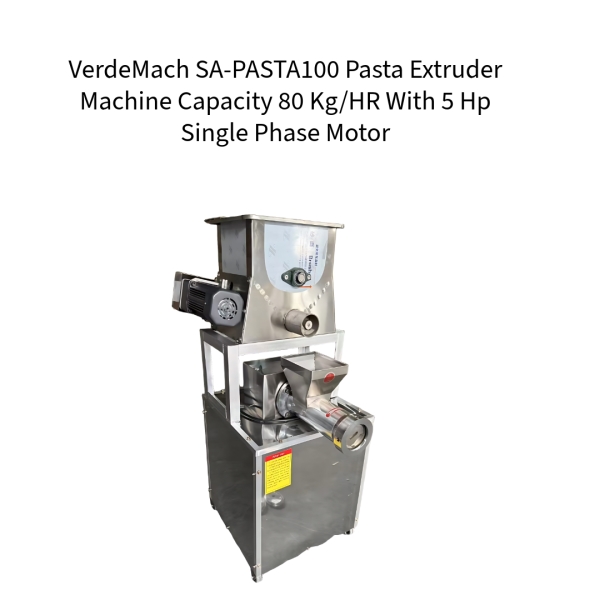VerdeMach-SA-PASTA100-Pasta-Extruder-Machine-Capacity-80-Kg/HR-With-5-Hp-Single-Phase-Motor