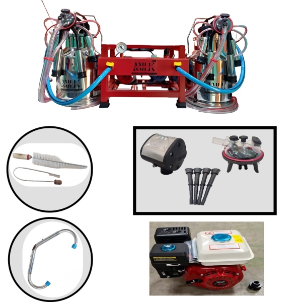 Milking-Machine-with-2x25L-SS-Buckets-+-Cleaning-Kit-+-Anti-Kick-bar-+-Liner+Claw+Pulsator-Combo-+-Engine