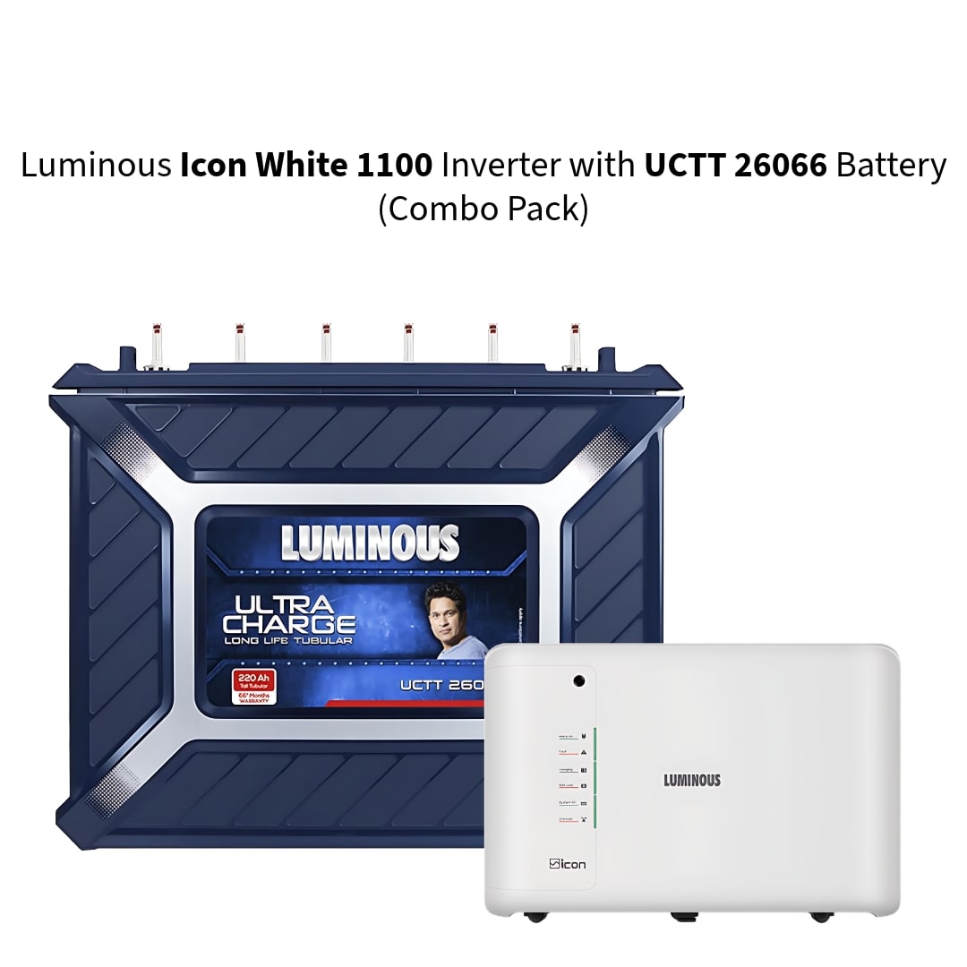 Luminous-Icon-White-1100-Inverter-with-UCTT-26066-Battery-Combo-Pack